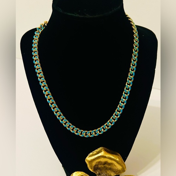 Enamel Curb Chain 18” Teal, Toggle clasp, NWT - Picture 6 of 6